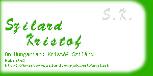 szilard kristof business card