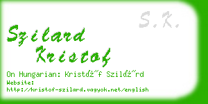 szilard kristof business card